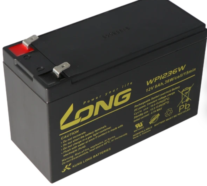 WPI236W - Long Lead Acid Battery 12V 9Ah